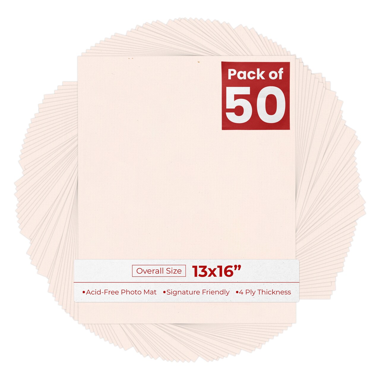 Oyster Bay Beige 13x16 Uncut Mat Board - Blank Sheets, No Opening